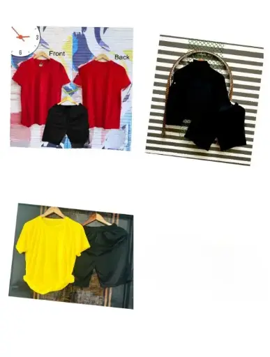 SOLID CREW NECK T-SHIRT AND SHORTS(J112416)